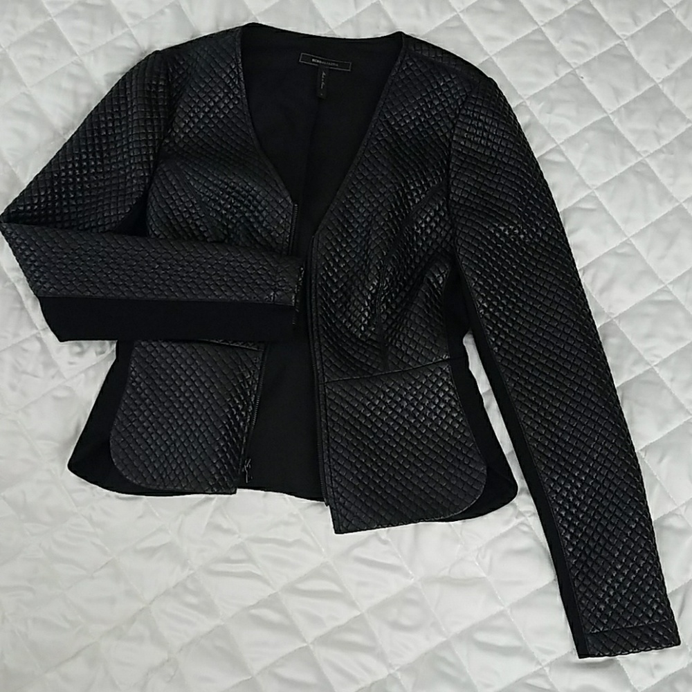 BCBG Peplum Quilted Jacket